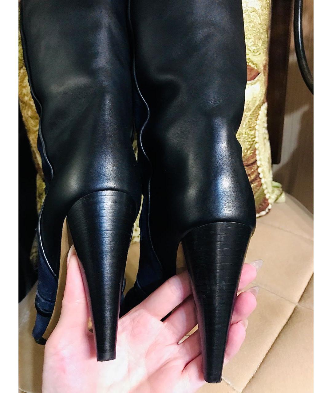 ISABEL MARANT Темно-синие кожаные ботфорты, фото 4