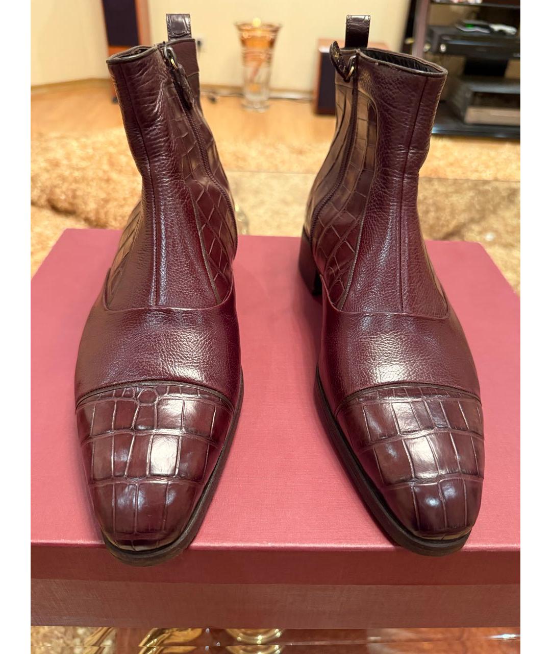 ARTIOLI Коричневые кожаные высокие ботинки, фото 4