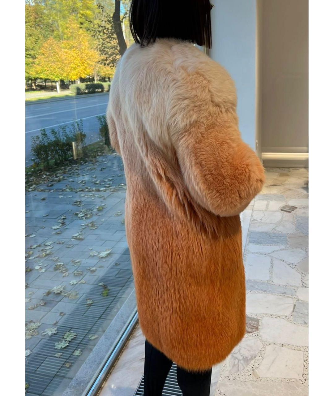SAINT LAURENT Оранжевая меховая шуба, фото 3