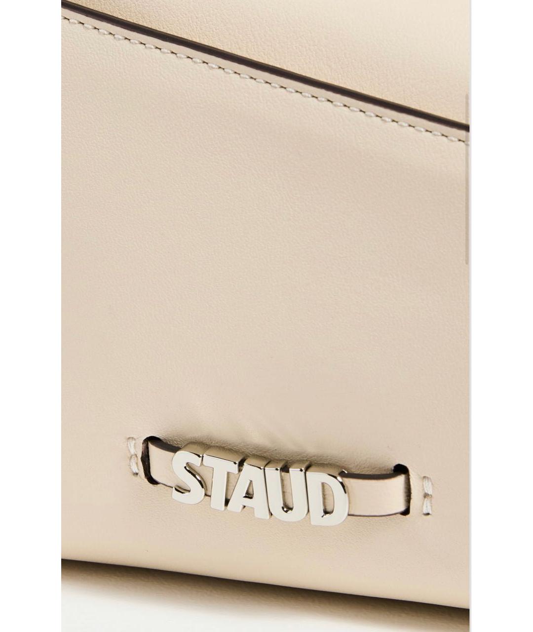 STAUD Бежевая кожаная сумка через плечо, фото 6