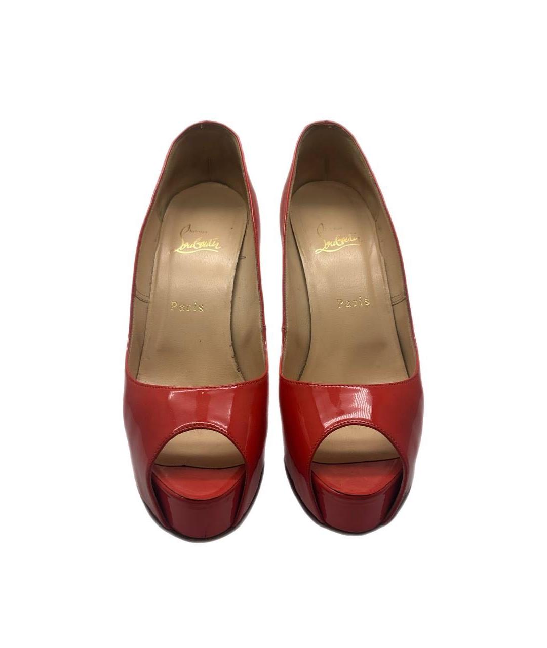 CHRISTIAN LOUBOUTIN Красные кожаные туфли, фото 2