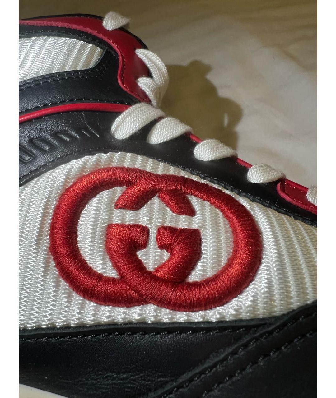 GUCCI Черные кожаные высокие кроссовки / кеды, фото 8