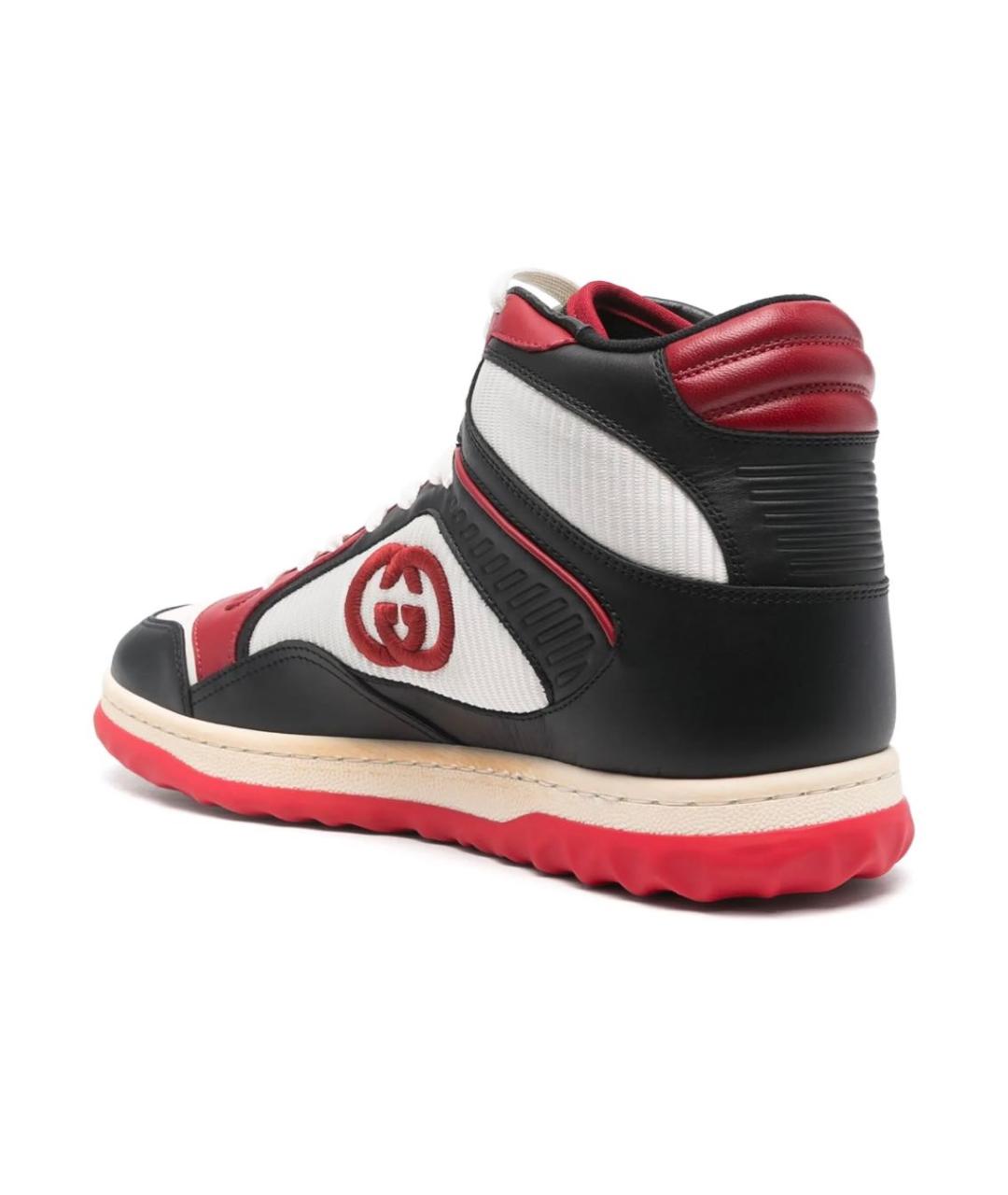 GUCCI Черные кожаные высокие кроссовки / кеды, фото 7