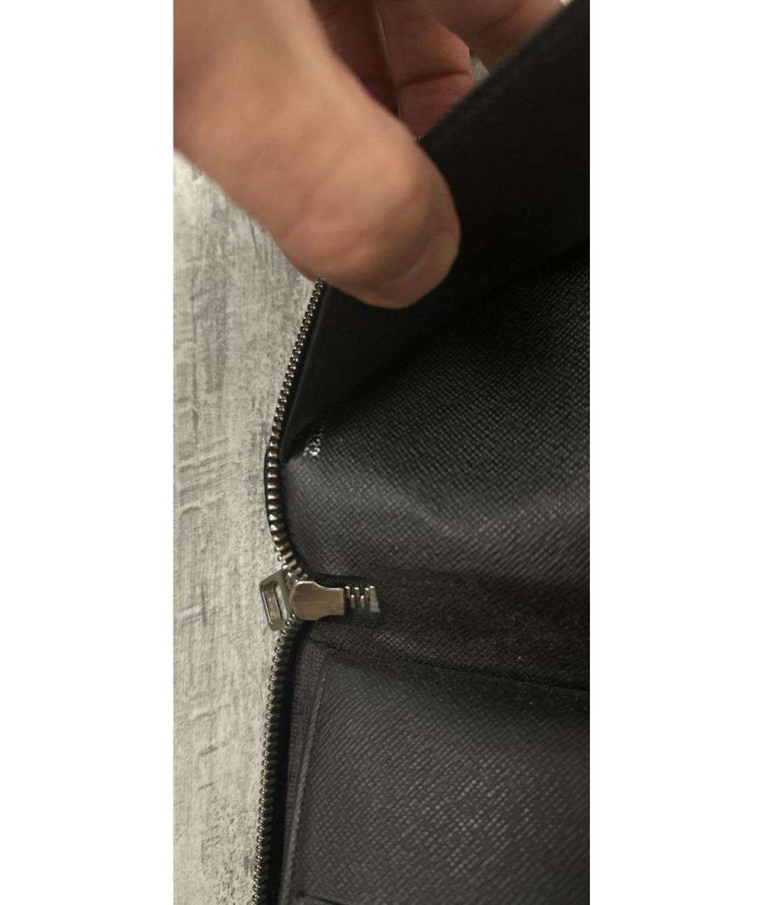 LOUIS VUITTON Серый кожаный кошелек, фото 4