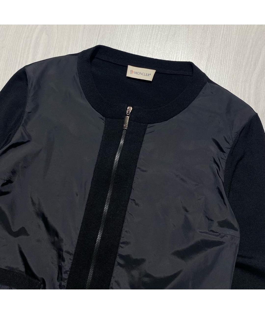 MONCLER Черный шерстяной кардиган, фото 3