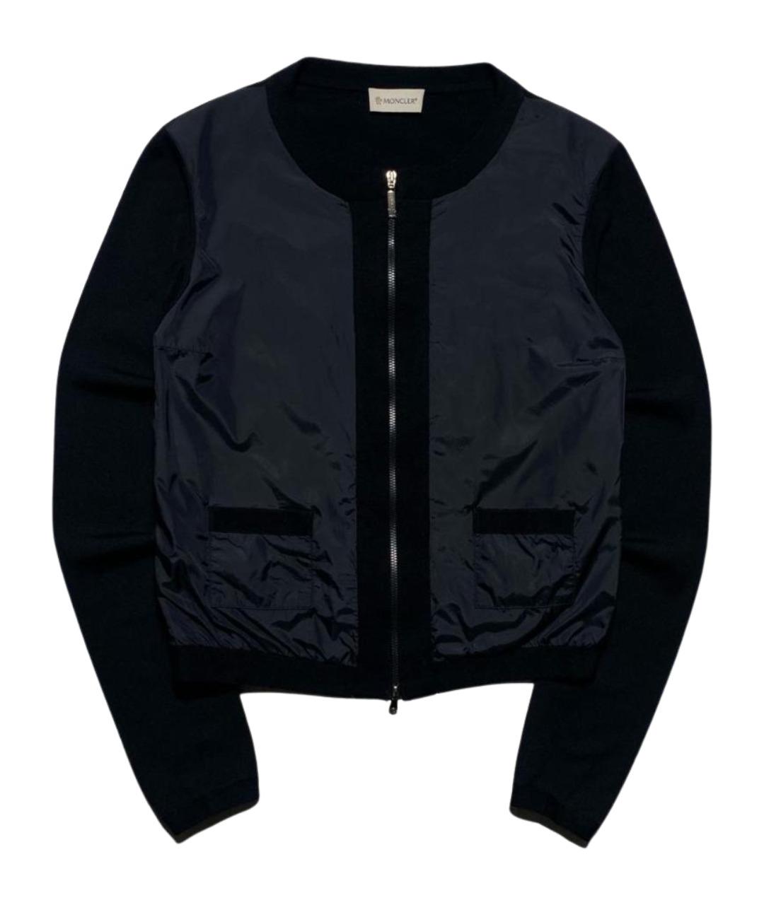 MONCLER Черный шерстяной кардиган, фото 1