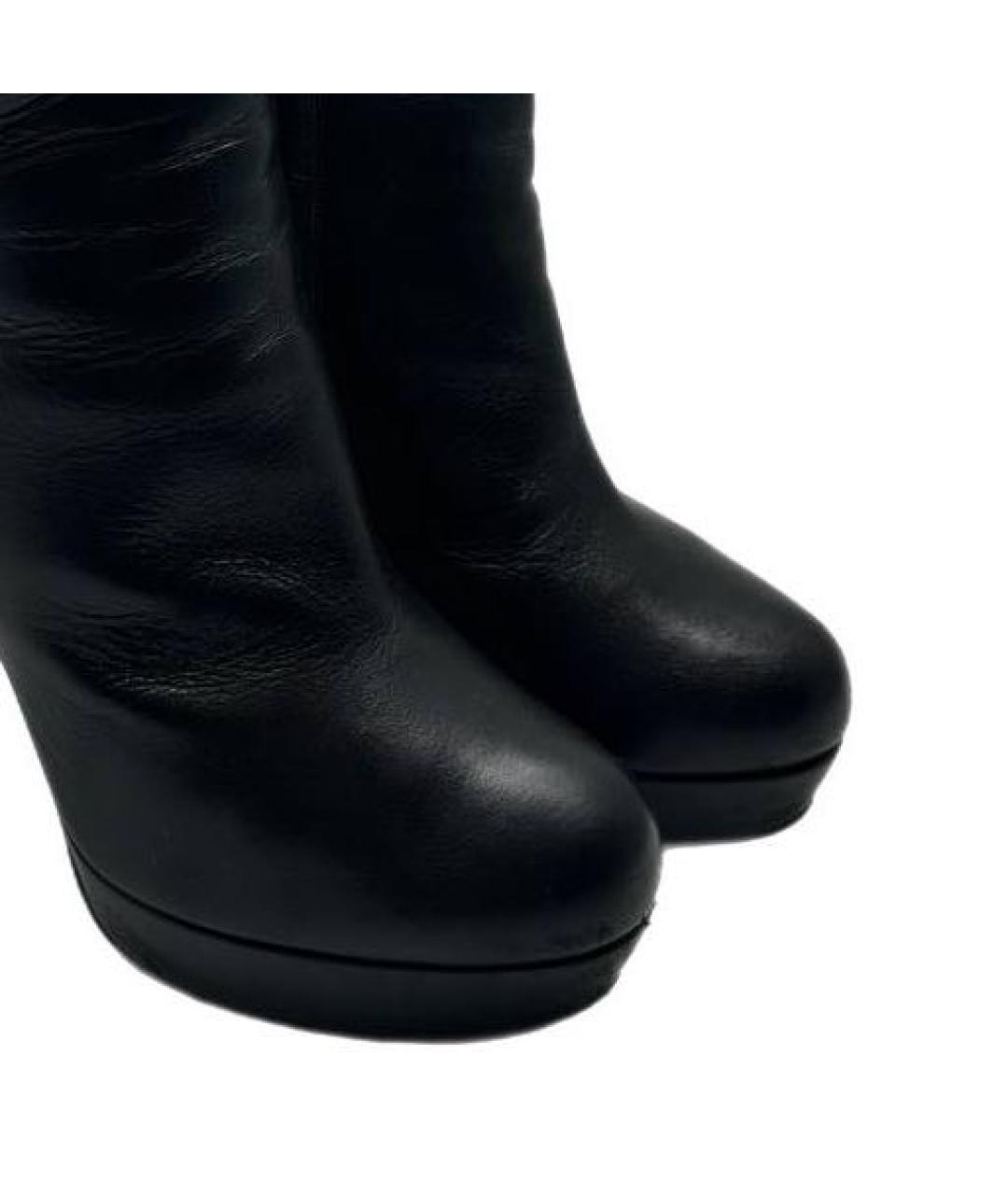 SAINT LAURENT Черные кожаные сапоги, фото 3