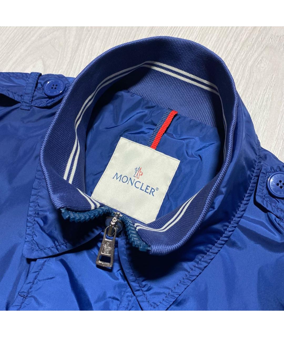 MONCLER Синяя полиамидовая куртка, фото 4