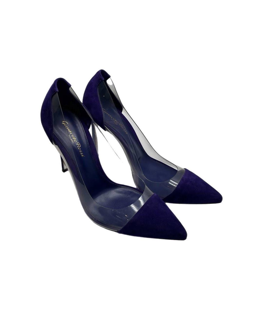 GIANVITO ROSSI Темно-синие замшевые туфли, фото 3