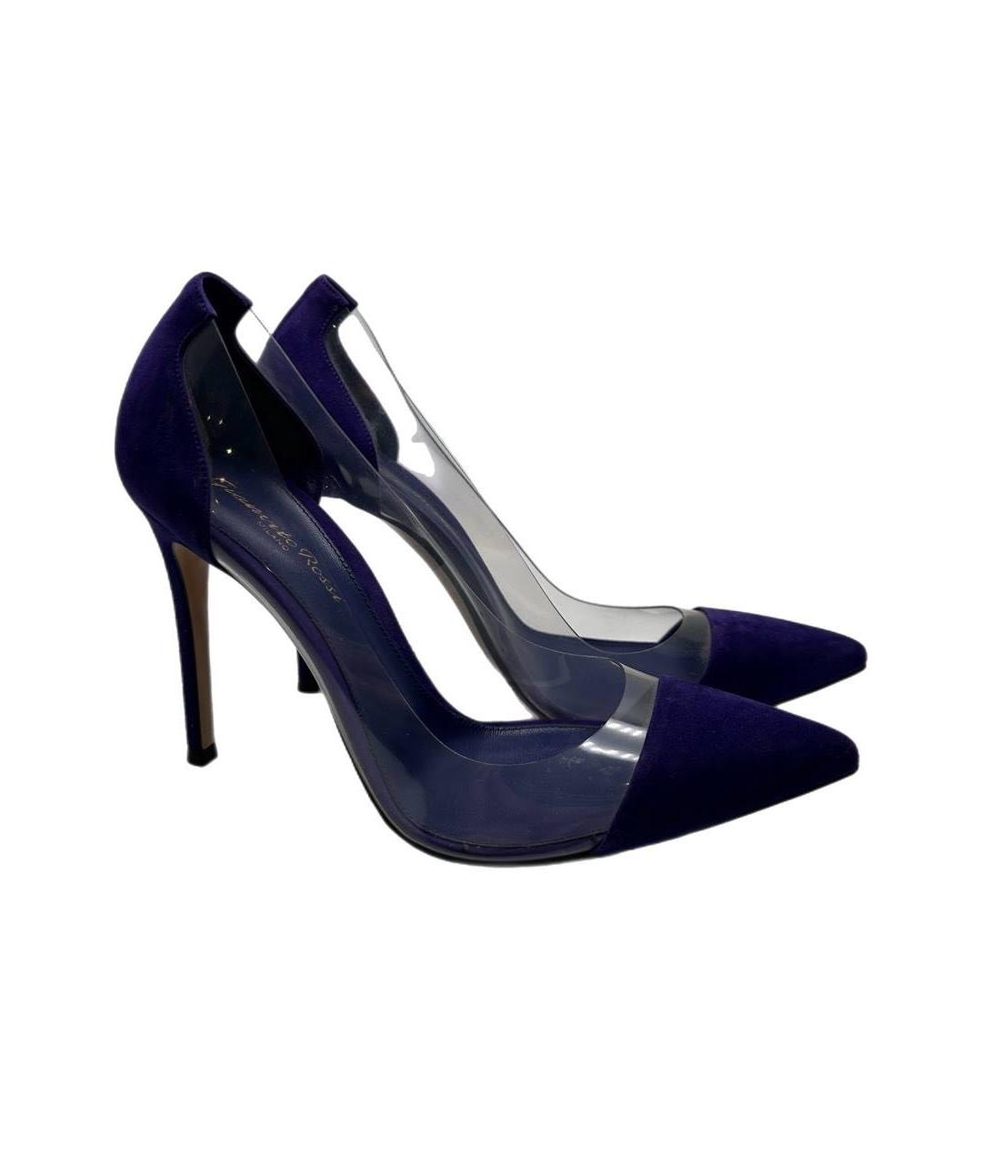 GIANVITO ROSSI Темно-синие замшевые туфли, фото 5