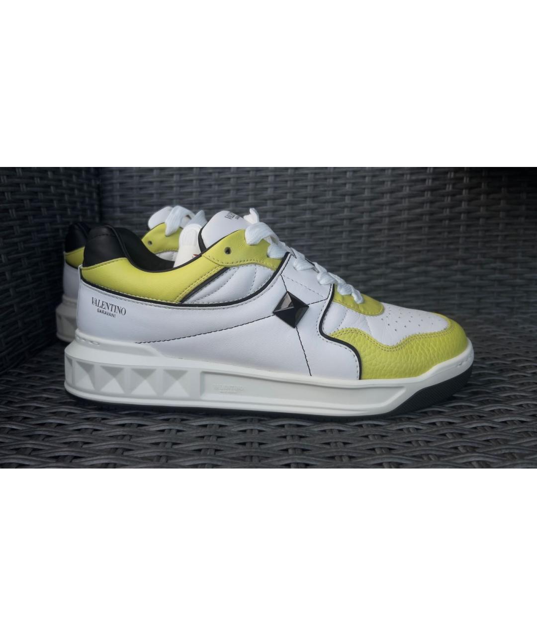 VALENTINO Белые кожаные низкие кроссовки / кеды, фото 7