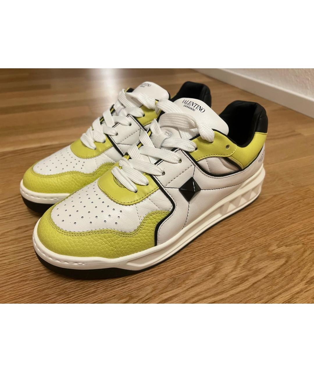 VALENTINO Белые кожаные низкие кроссовки / кеды, фото 6