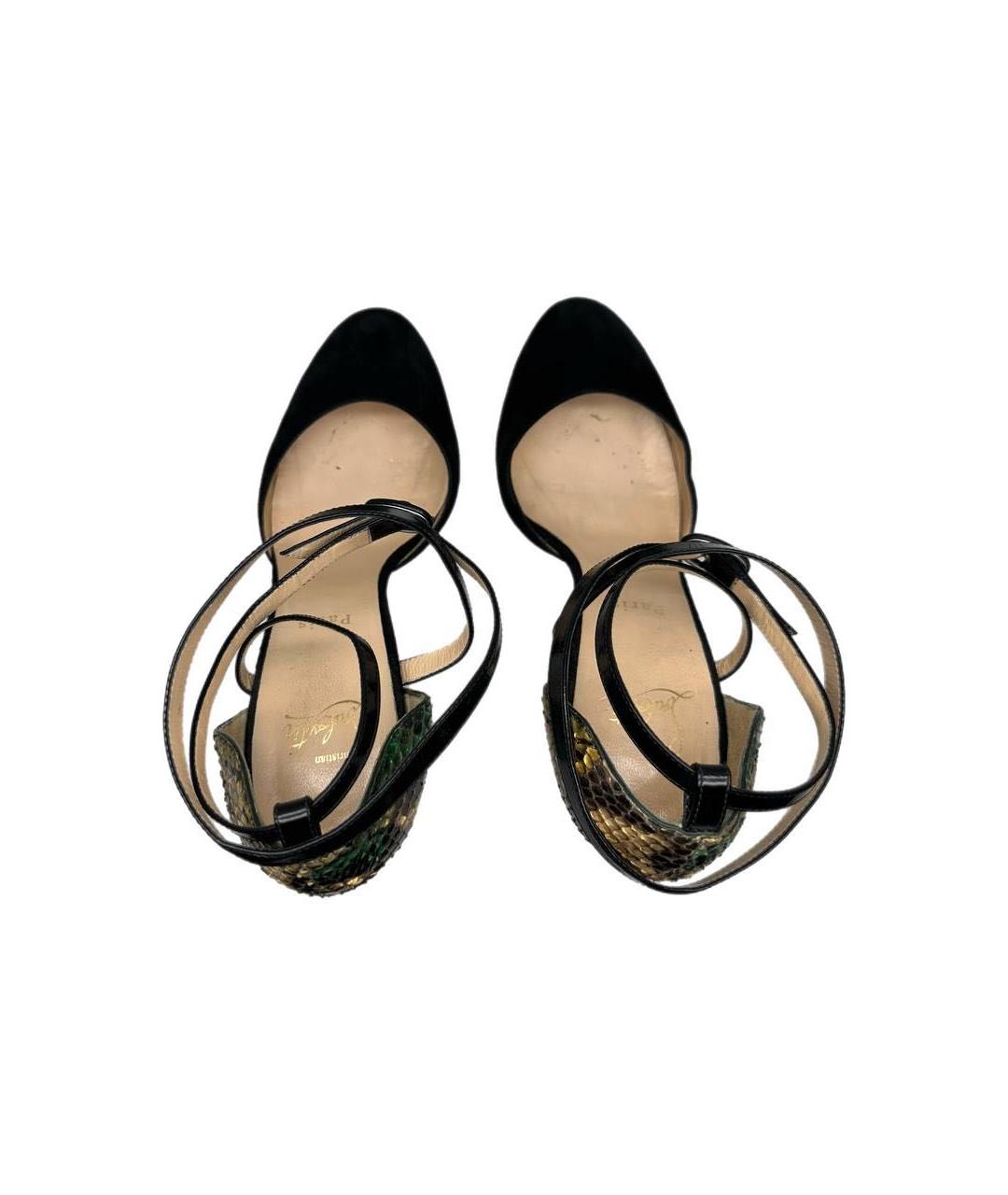 CHRISTIAN LOUBOUTIN Черные замшевые туфли, фото 3