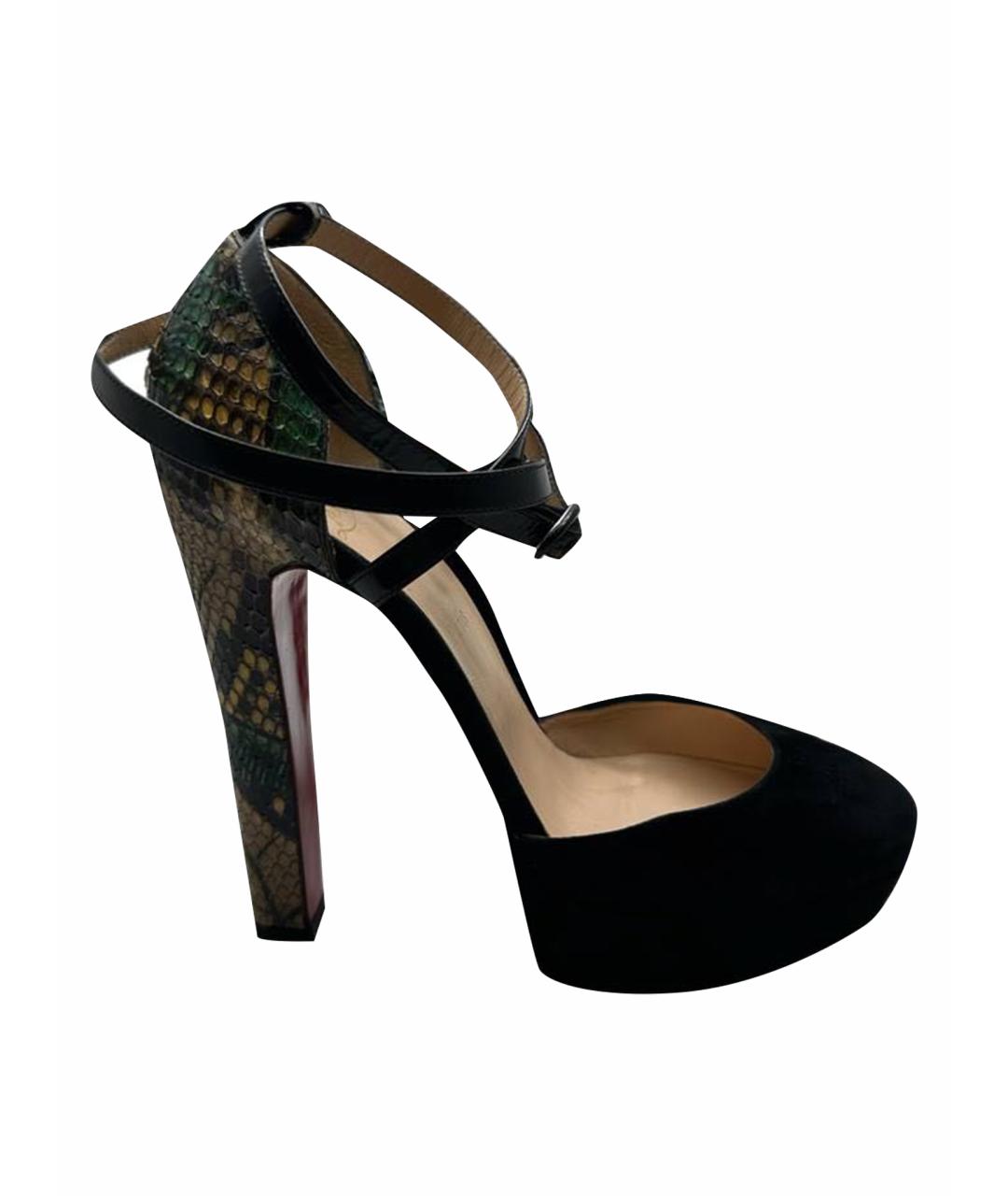 CHRISTIAN LOUBOUTIN Черные замшевые туфли, фото 1