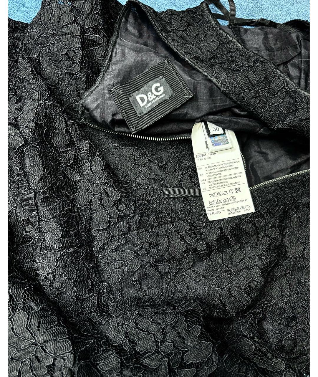 DOLCE&GABBANA Черное полиамидовое коктейльное платье, фото 4