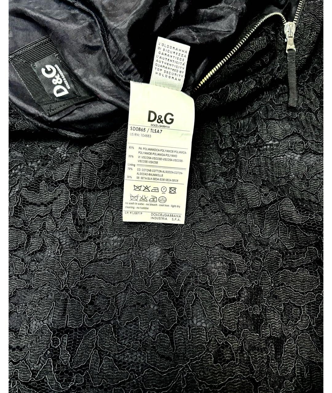 DOLCE&GABBANA Черное полиамидовое коктейльное платье, фото 5