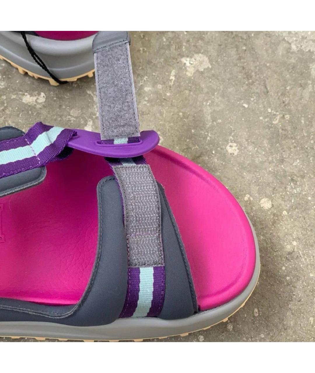 GUCCI Фиолетовые текстильные сандалии, фото 6