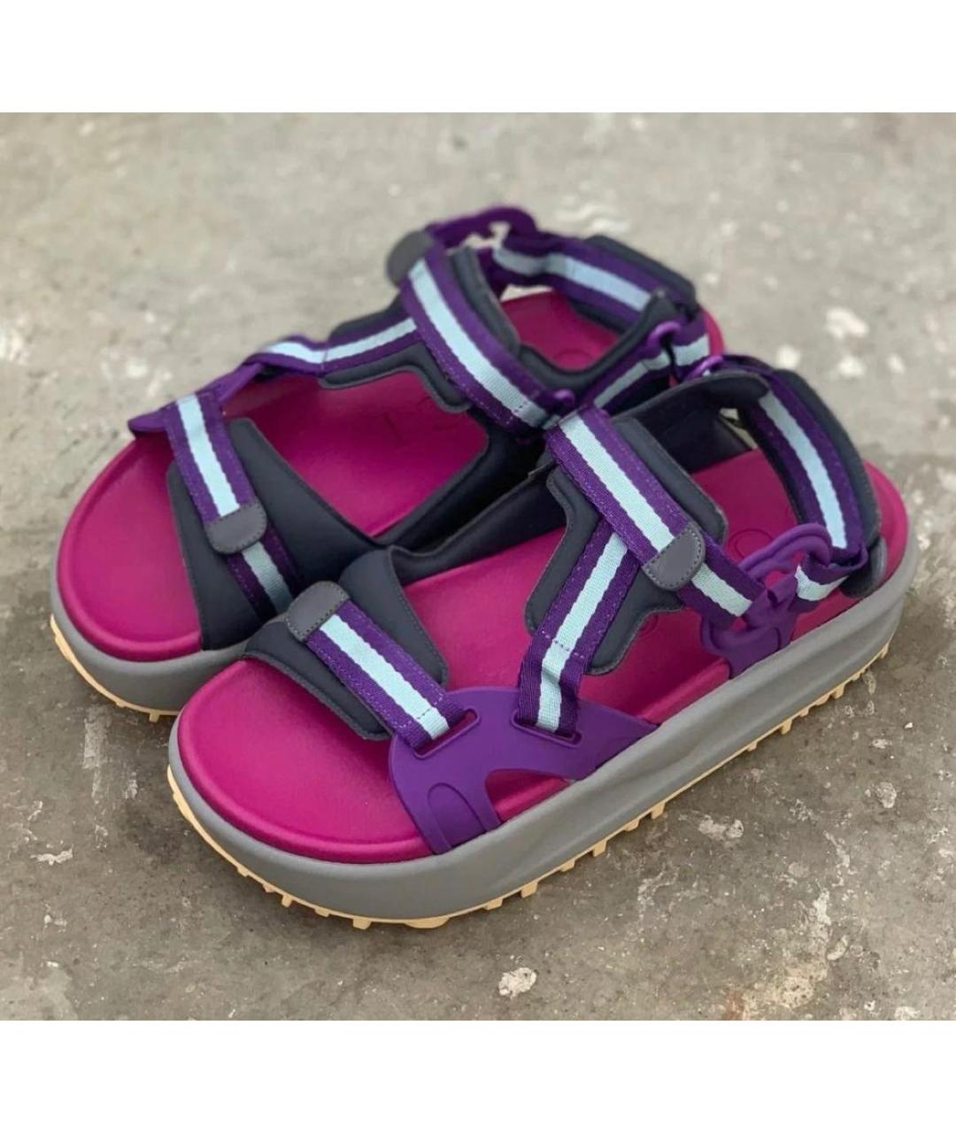 GUCCI Фиолетовые текстильные сандалии, фото 8