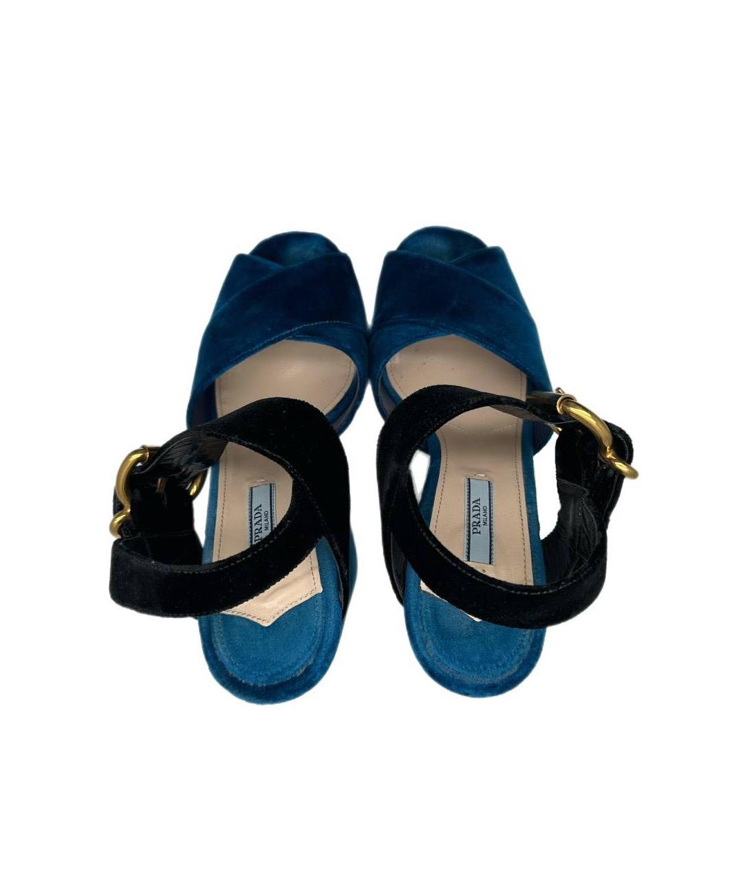 PRADA Синие замшевые туфли, фото 3