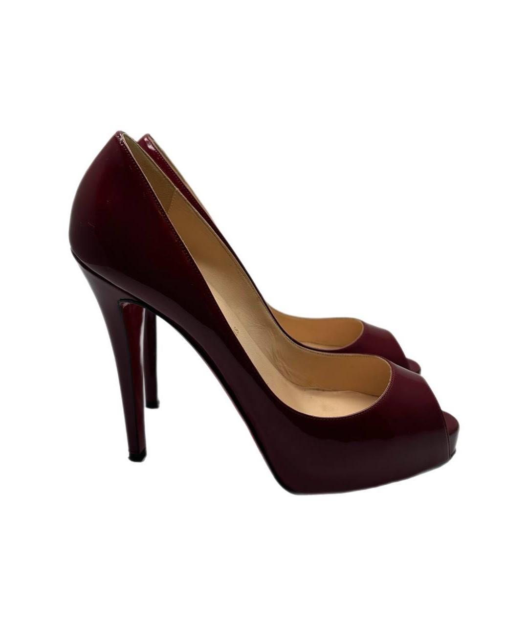 CHRISTIAN LOUBOUTIN Бордовые кожаные туфли, фото 5