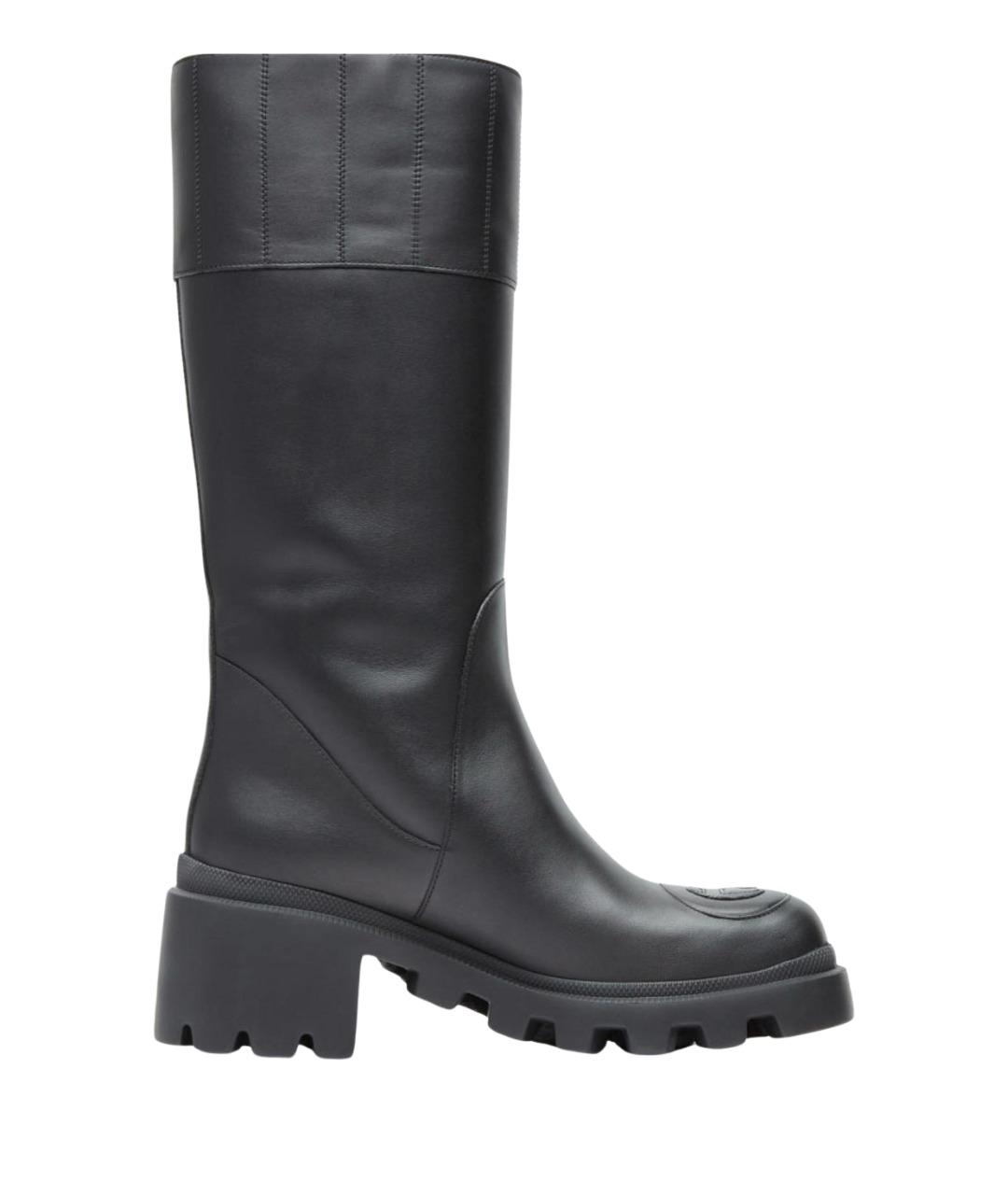 GUCCI Черные кожаные сапоги, фото 1