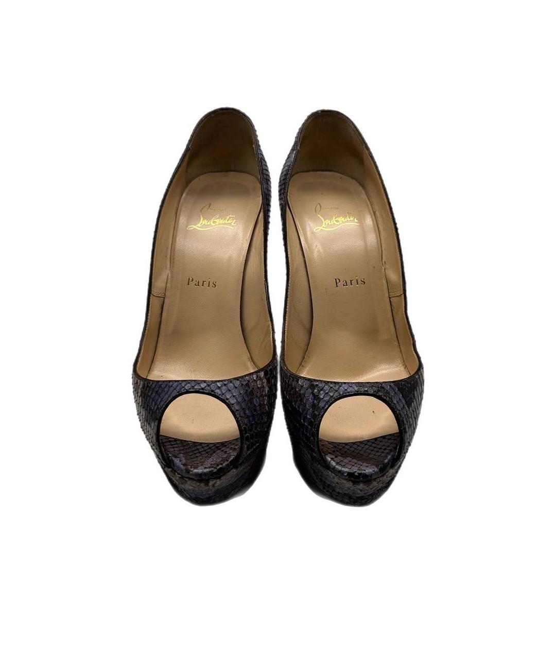 CHRISTIAN LOUBOUTIN Антрацитовые туфли из экзотической кожи, фото 2