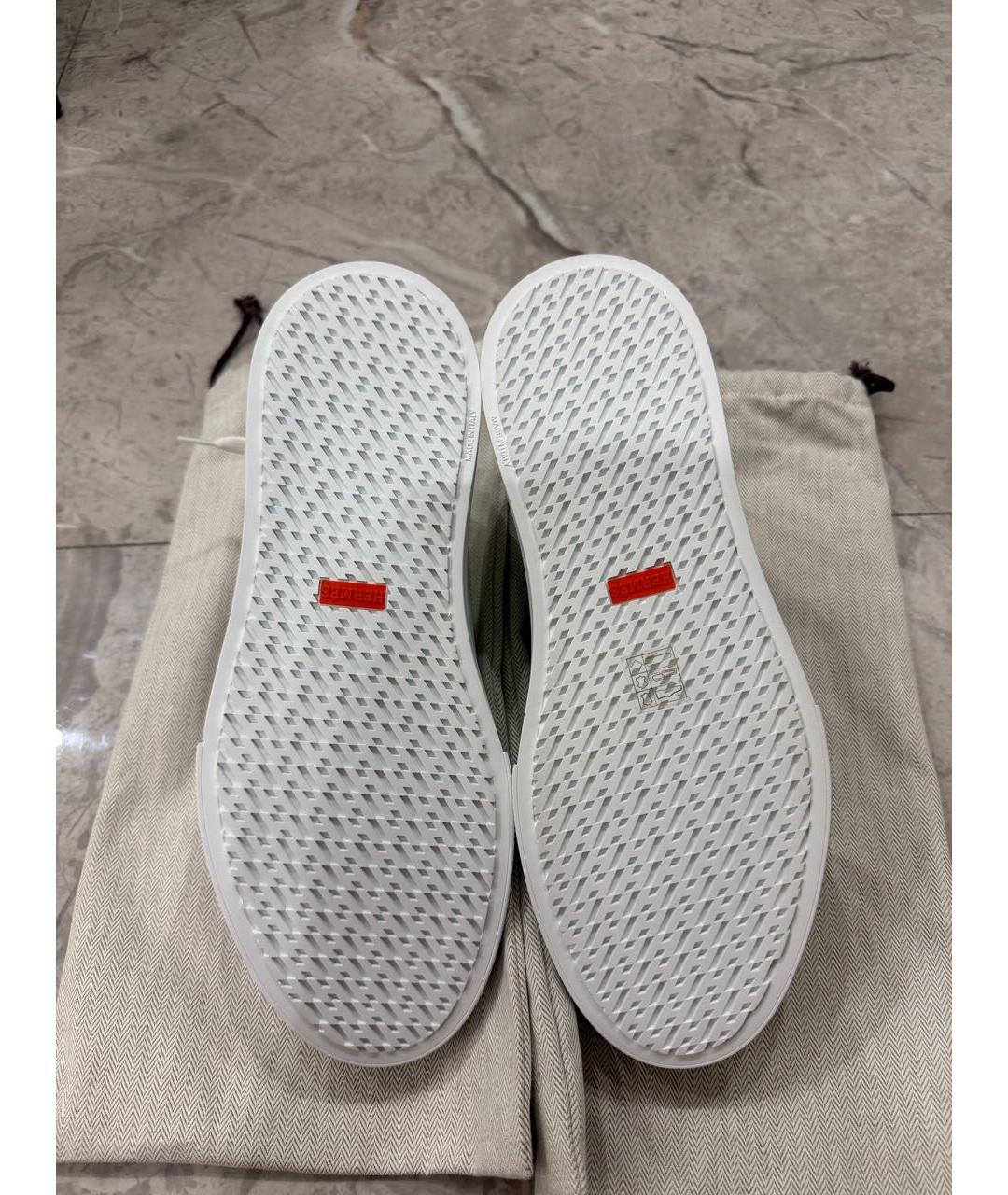 HERMES Белые кожаные низкие кроссовки / кеды, фото 4