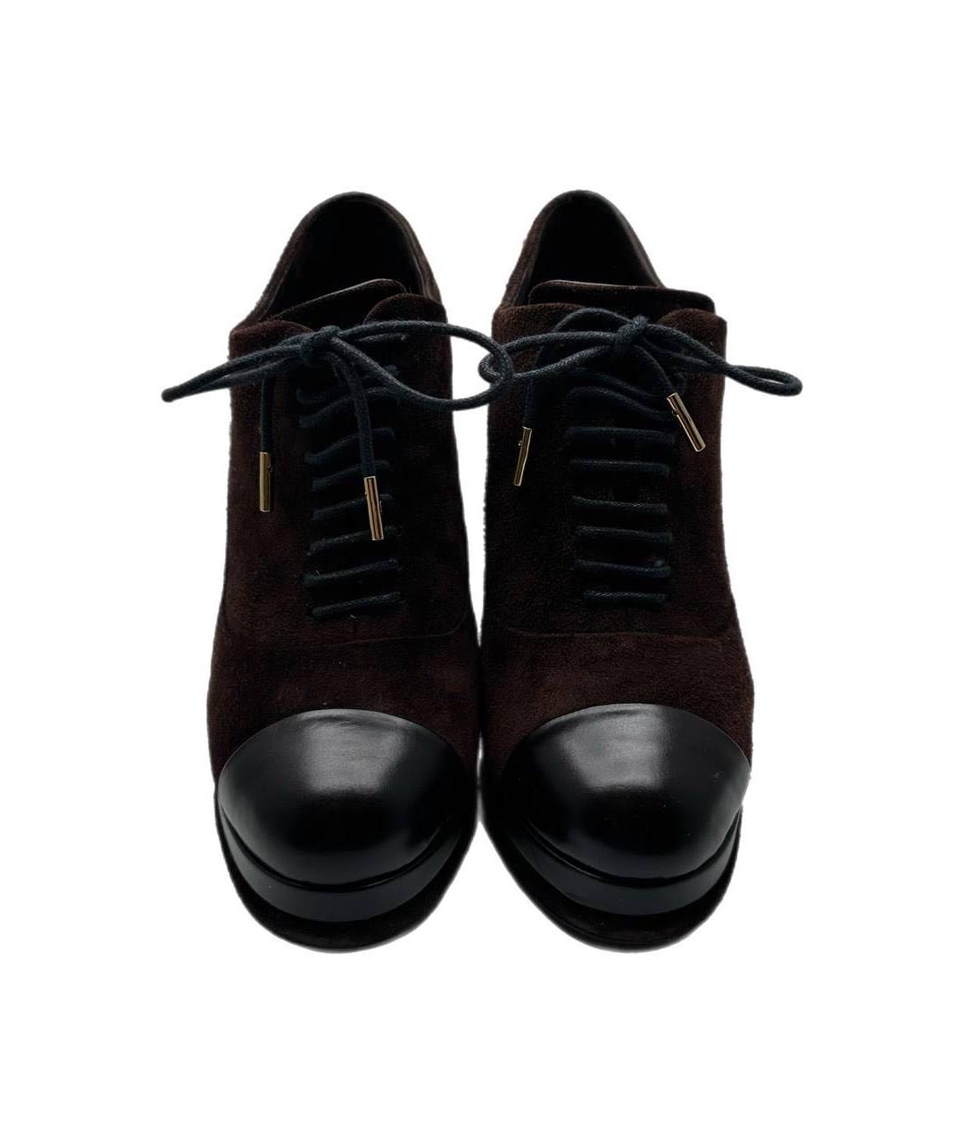 CHANEL Коричневые замшевые туфли, фото 2