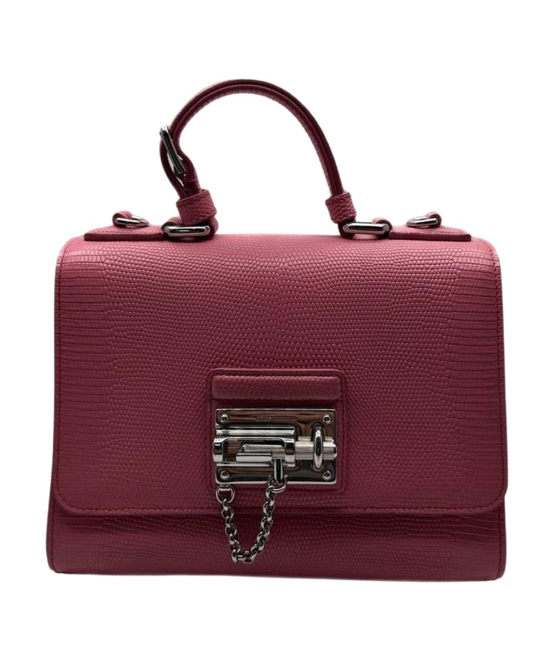 DOLCE&GABBANA Розовая кожаная сумка через плечо, фото 1