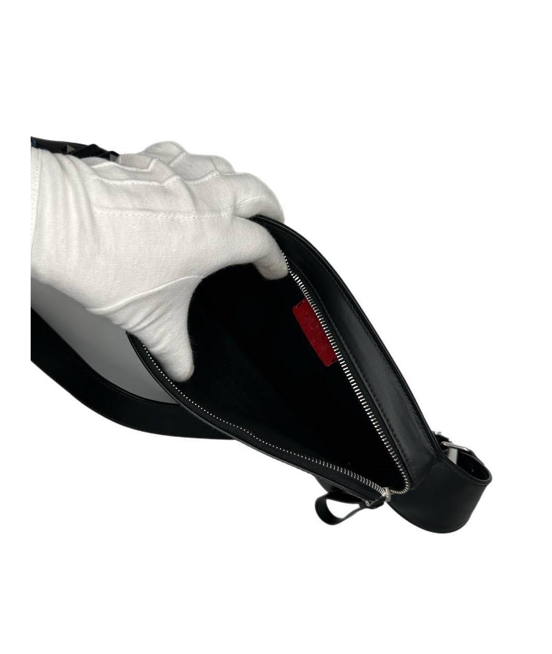 VALENTINO Черная кожаная поясная сумка, фото 4