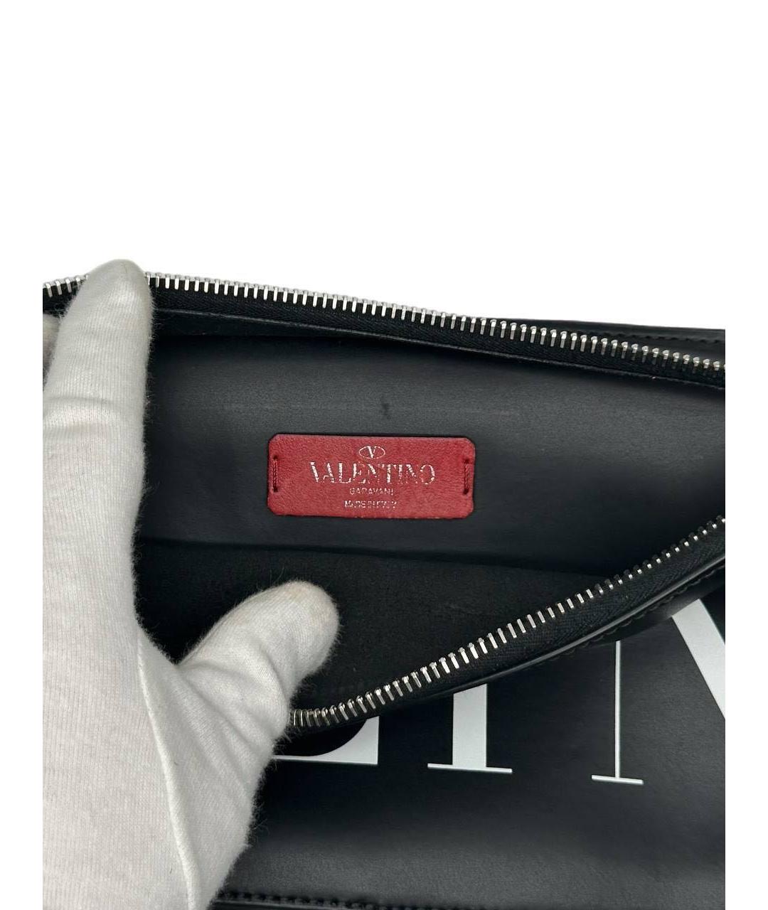 VALENTINO Черная кожаная поясная сумка, фото 5