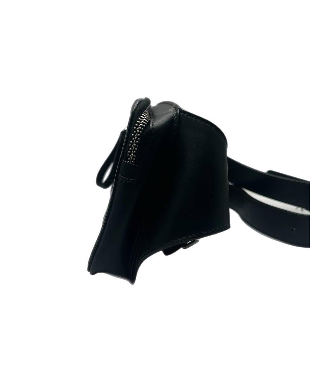 VALENTINO Черная кожаная поясная сумка, фото 3