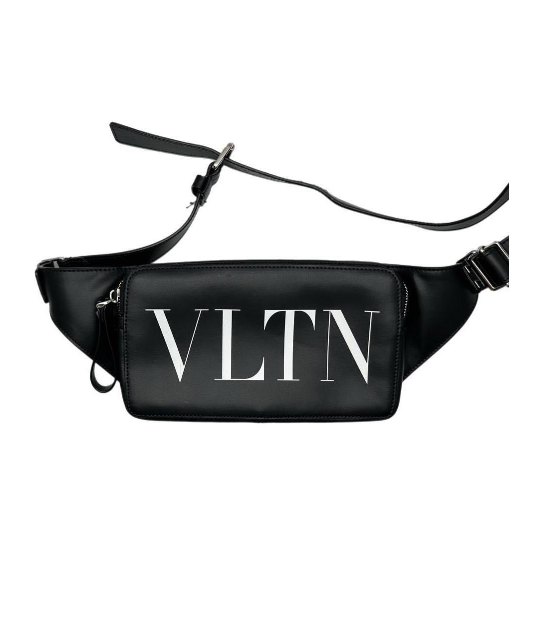 VALENTINO Черная кожаная поясная сумка, фото 1