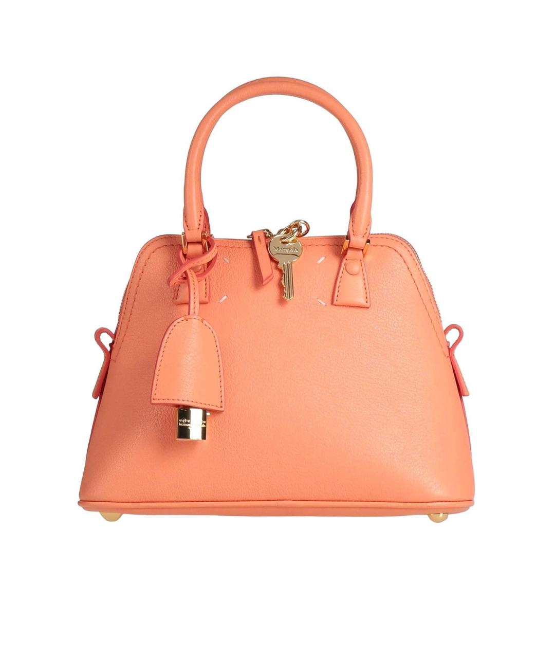MAISON MARGIELA Коралловая кожаная сумка с короткими ручками, фото 4