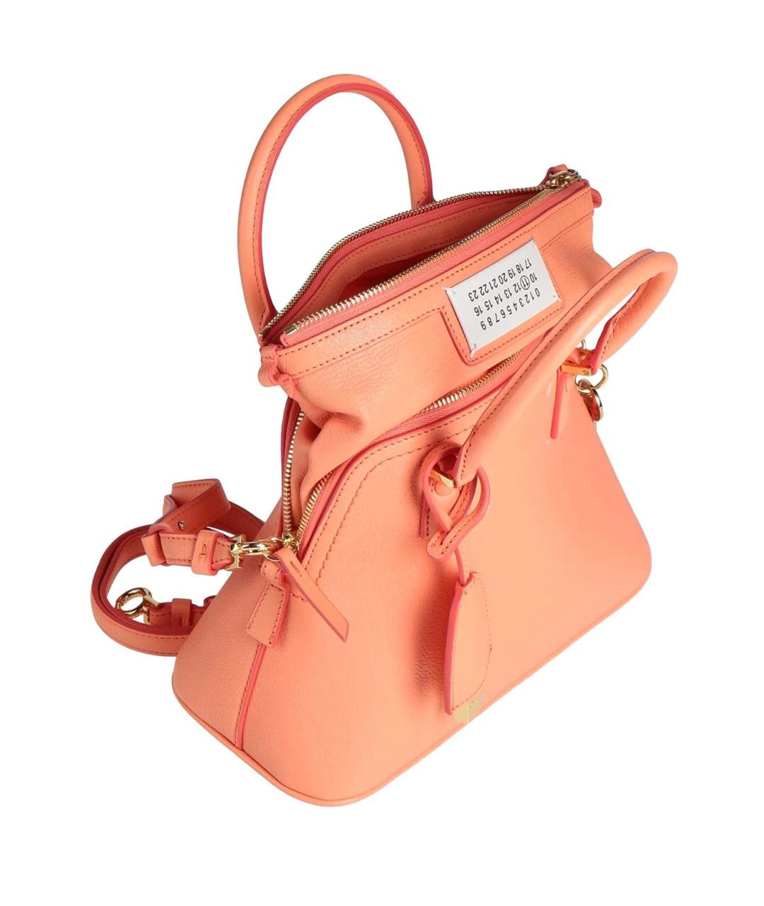 MAISON MARGIELA Коралловая кожаная сумка с короткими ручками, фото 2