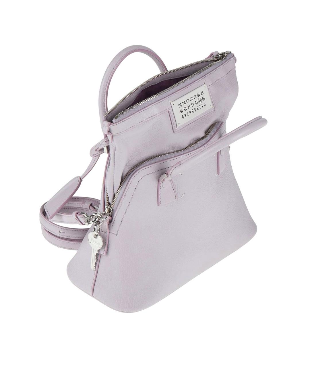 MAISON MARGIELA Фиолетовая кожаная сумка с короткими ручками, фото 2