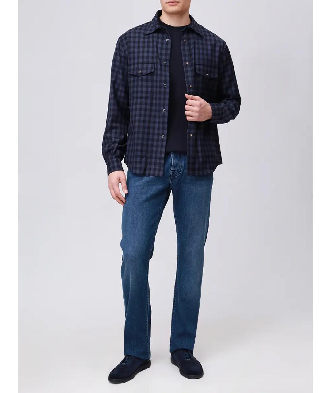 JACOB COHEN Синяя хлопковая футболка, фото 2