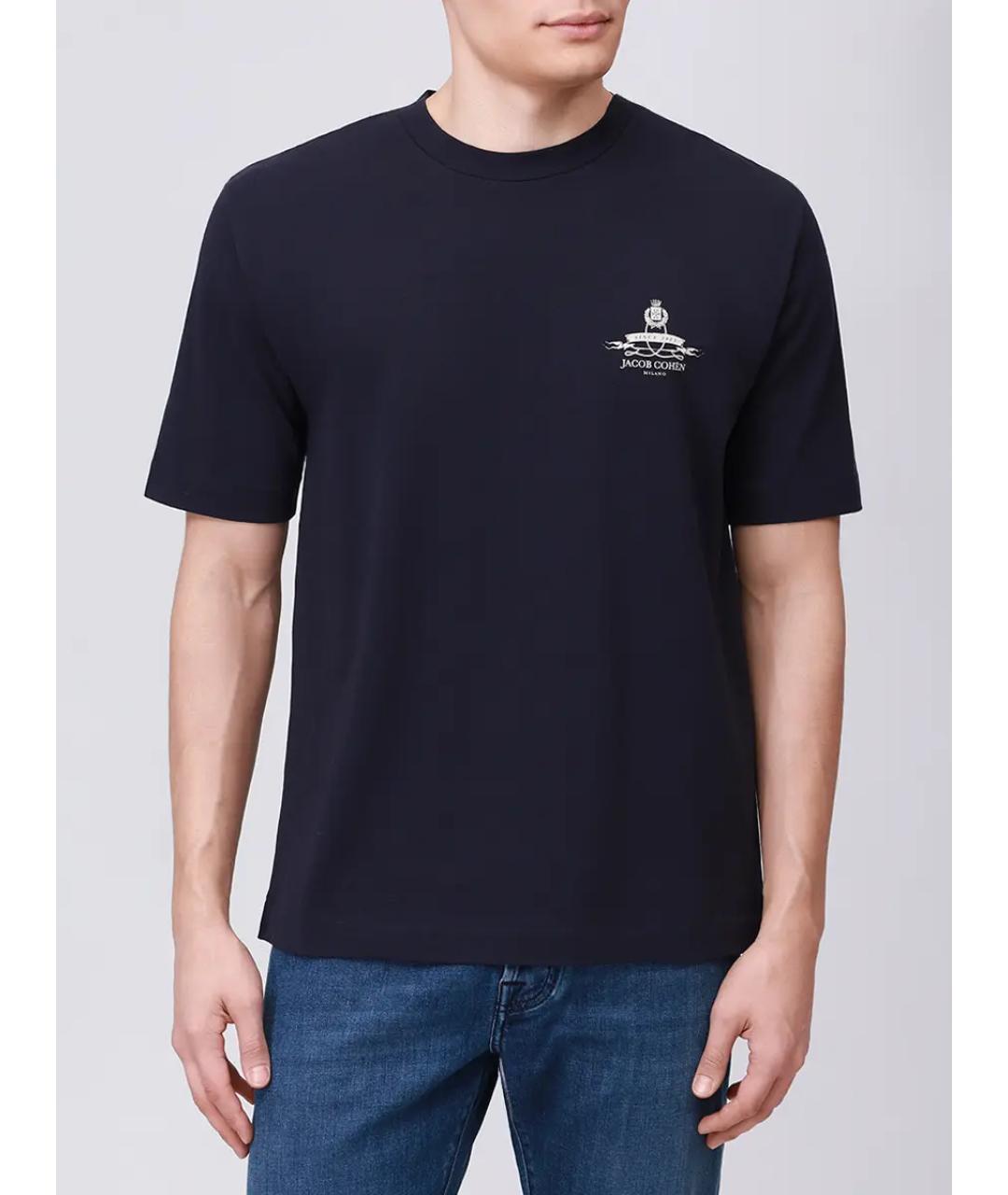 JACOB COHEN Синяя хлопковая футболка, фото 4