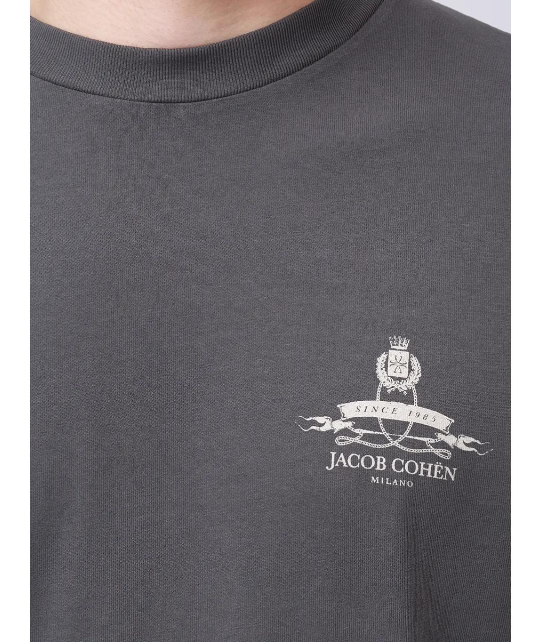 JACOB COHEN Серая хлопковая футболка, фото 5