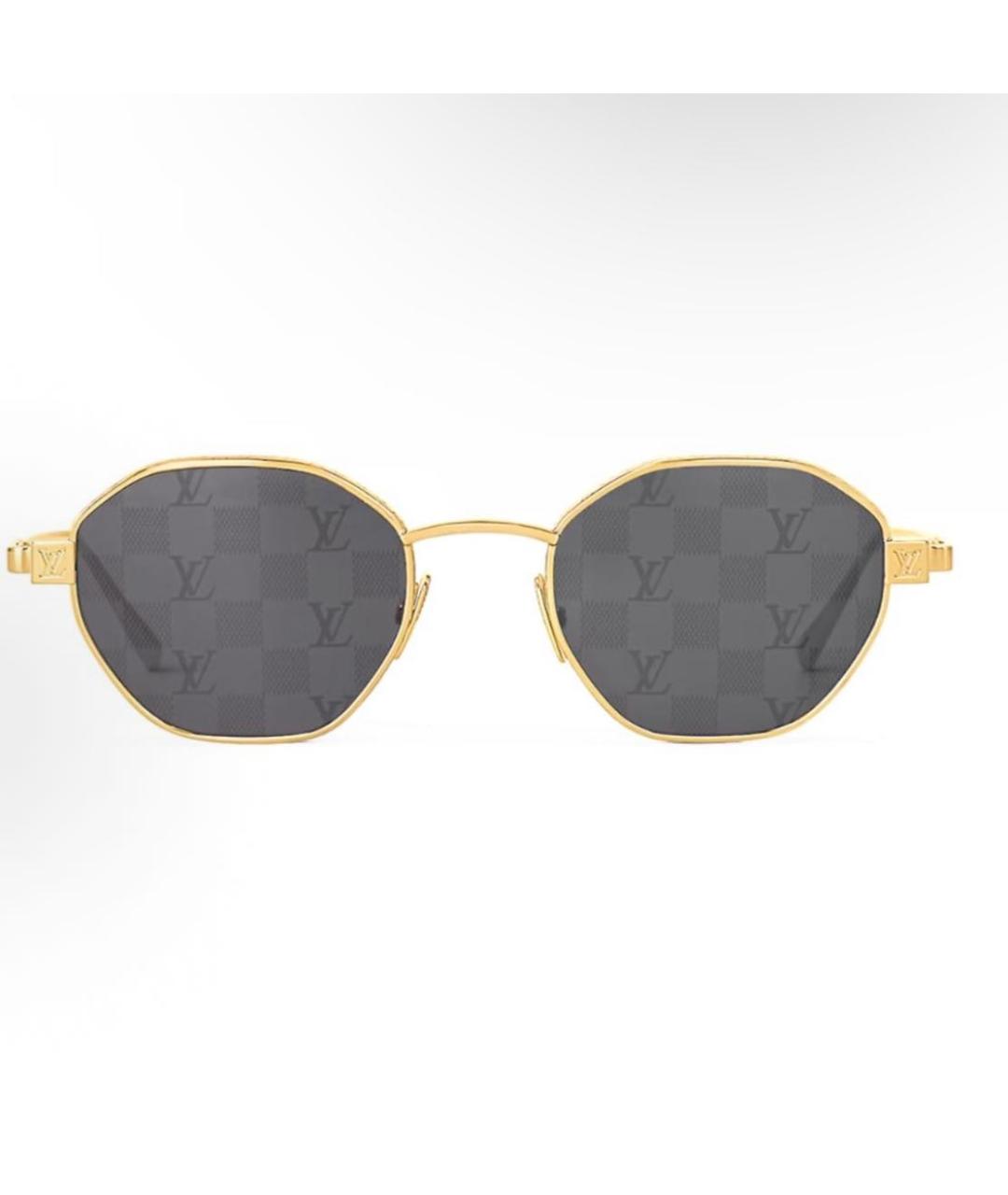 LOUIS VUITTON Золотые металлические солнцезащитные очки, фото 2