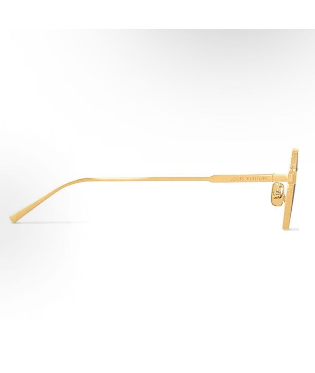 LOUIS VUITTON Золотые металлические солнцезащитные очки, фото 3