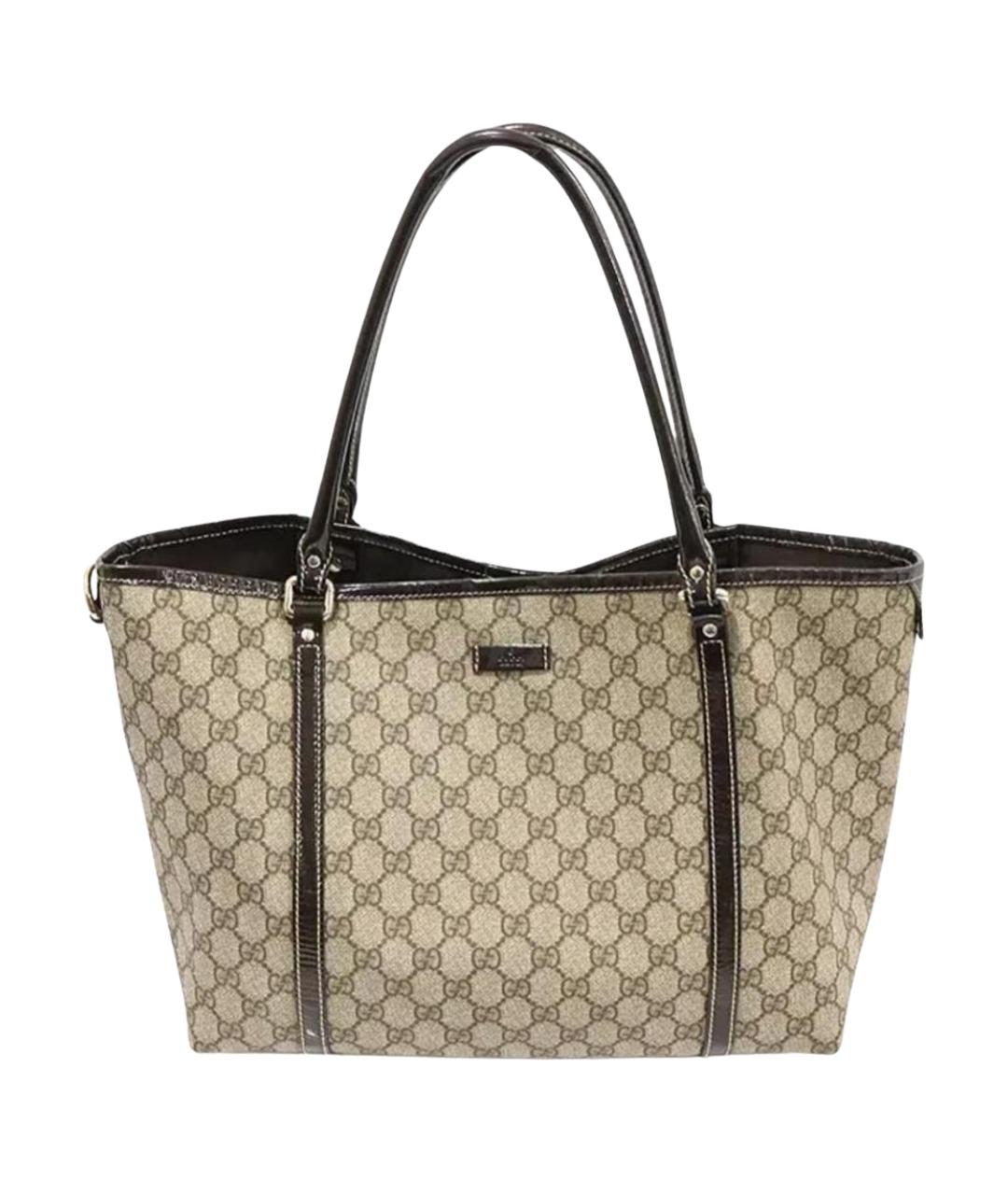 GUCCI Бежевая кожаная сумка с короткими ручками, фото 1