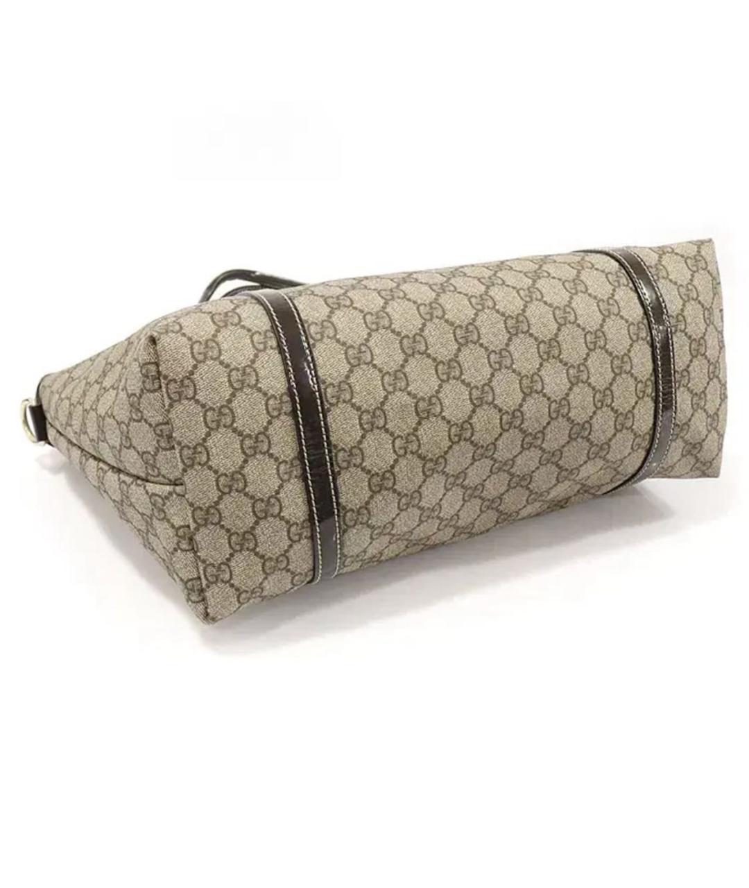 GUCCI Бежевая кожаная сумка с короткими ручками, фото 4