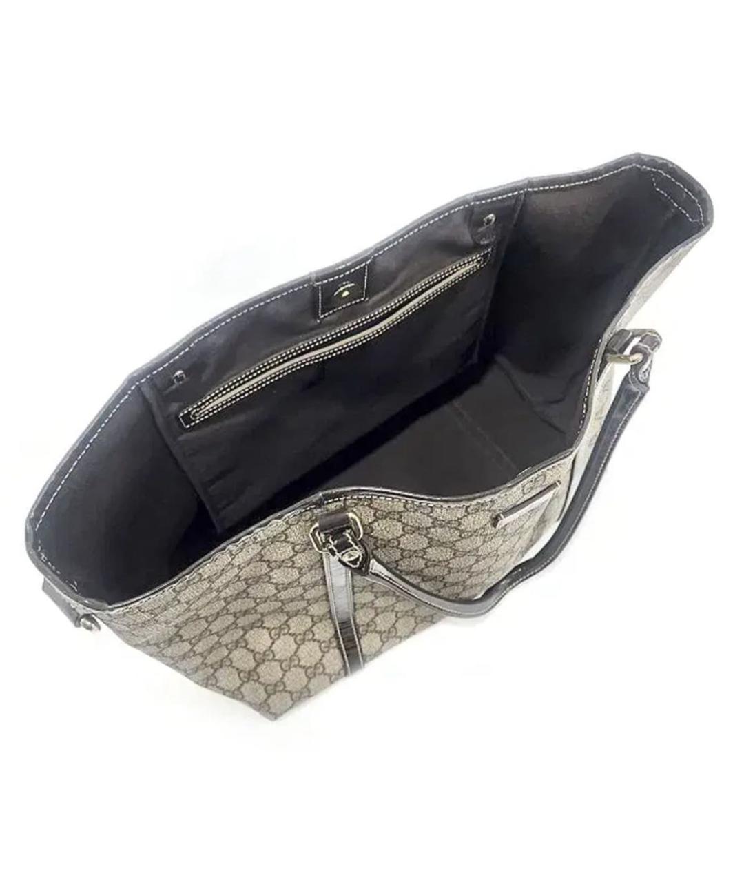 GUCCI Бежевая кожаная сумка с короткими ручками, фото 5