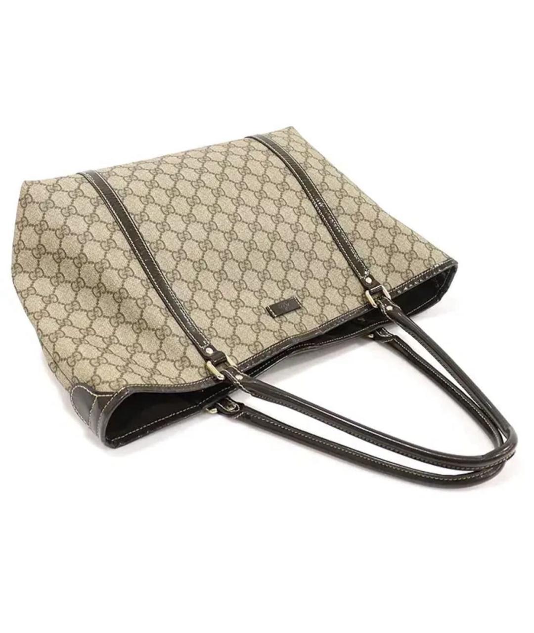 GUCCI Бежевая кожаная сумка с короткими ручками, фото 3