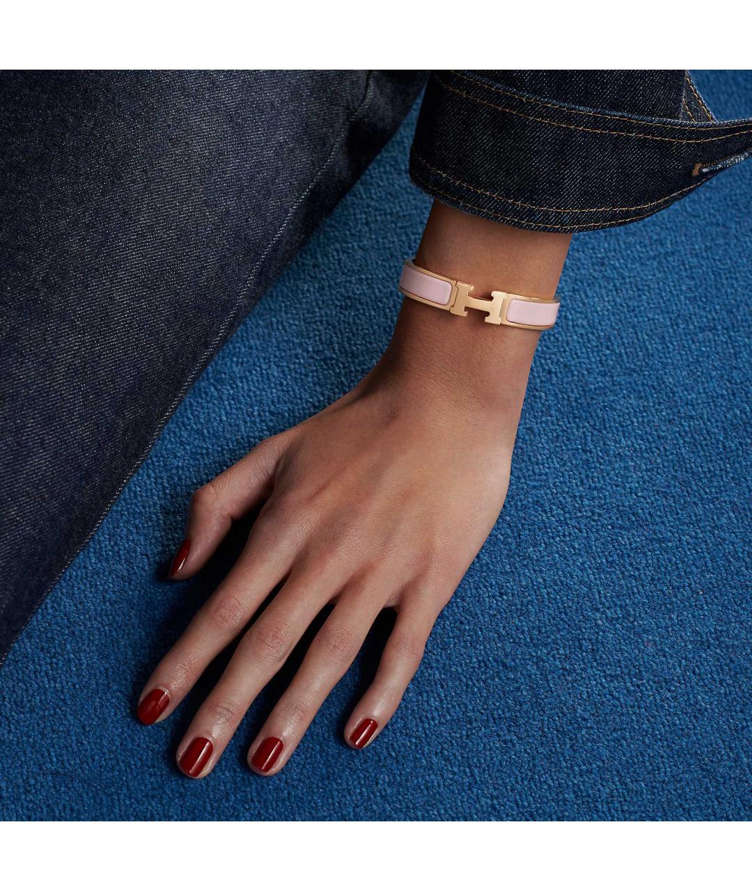 HERMES Розовый металлический браслет, фото 2