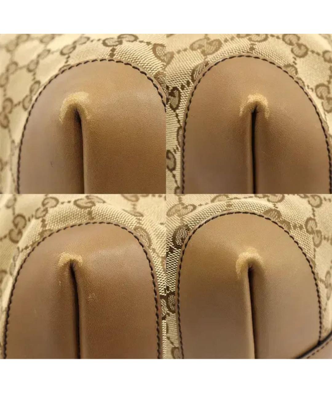 GUCCI Бежевая кожаная сумка с короткими ручками, фото 5