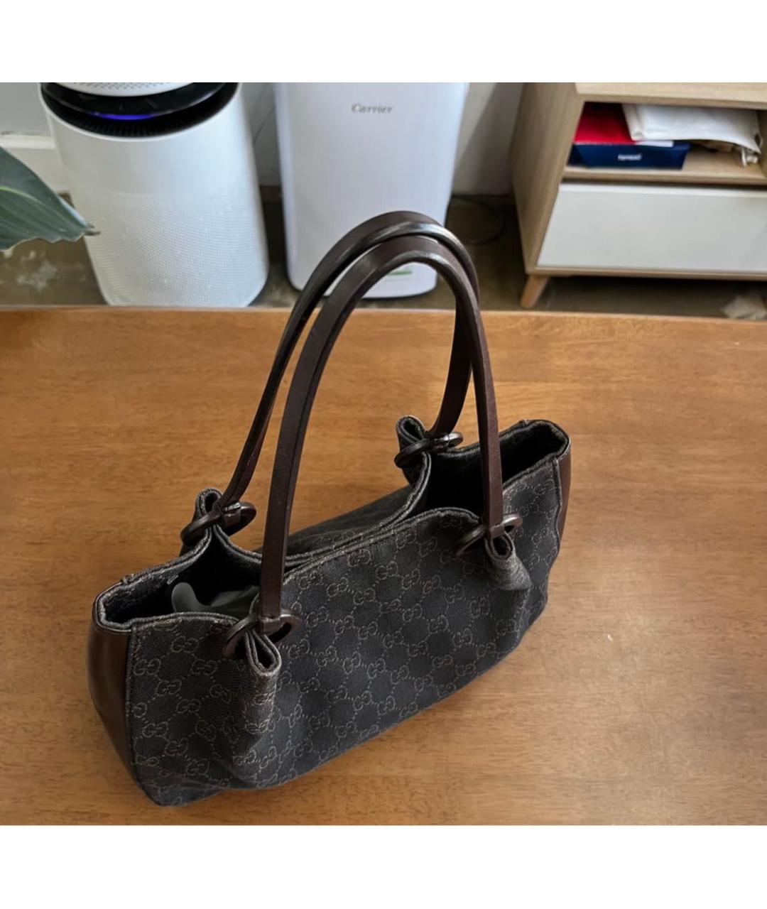 GUCCI Черная деним сумка тоут, фото 3