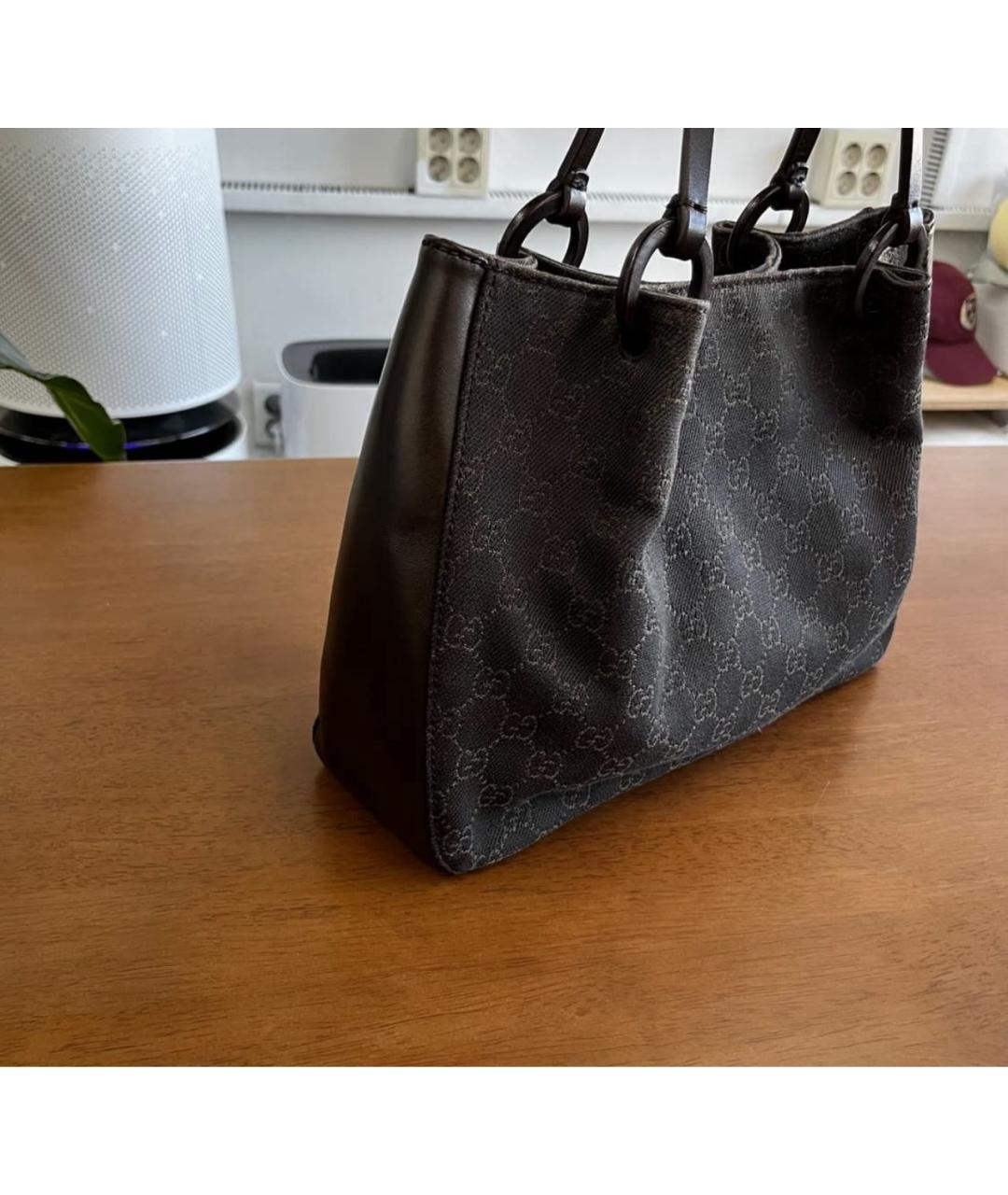 GUCCI Черная деним сумка тоут, фото 4