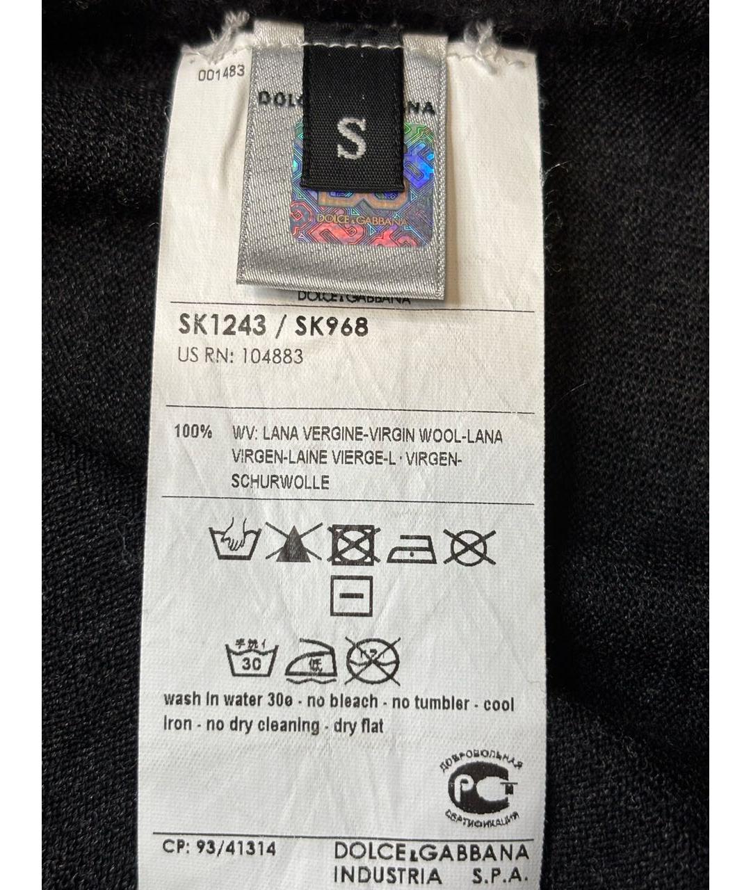 DOLCE&GABBANA Черное шерстяное повседневное платье, фото 8